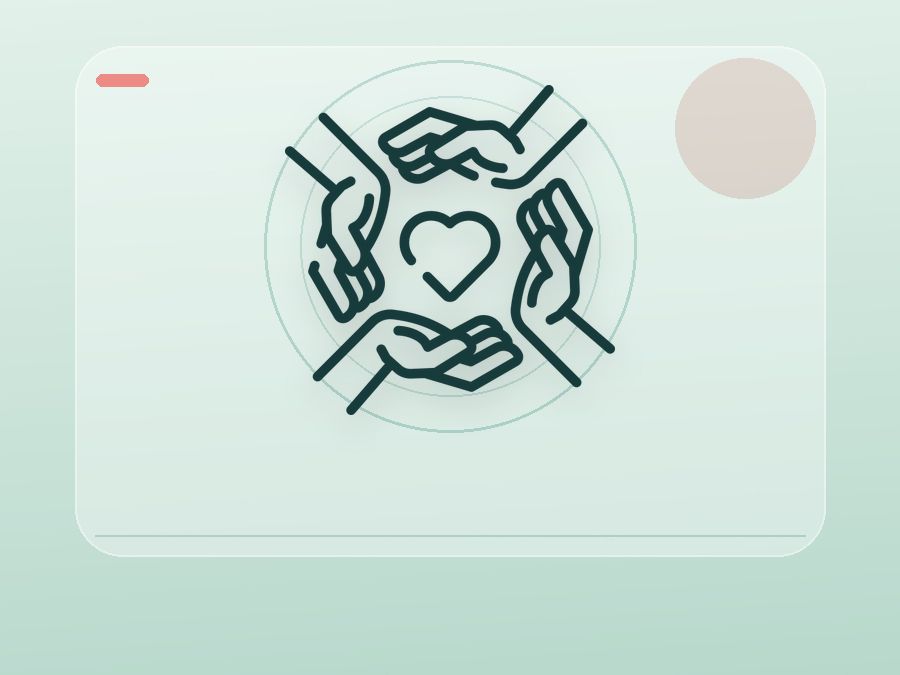 Grafisk symbol for omsorg og en personlig vei videre